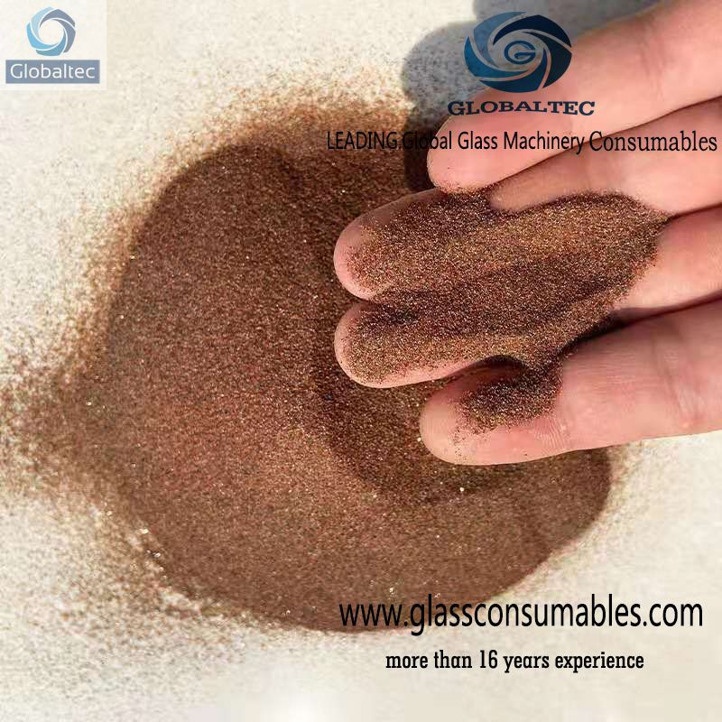 Glass water cut pomegranate sand